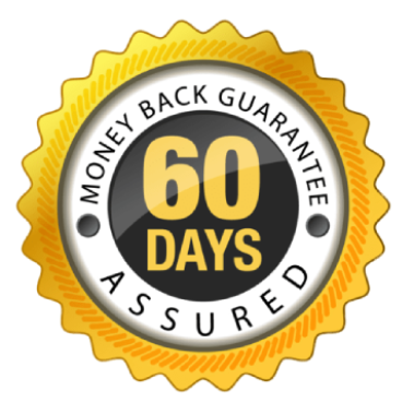 60-day satisfaction guarantee badge indicating customer protection and refund policy assurance
