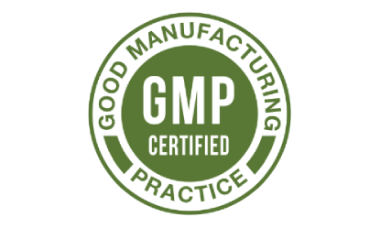 GMP certified badge representing good manufacturing practice standards in supplement production